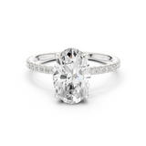 Gold Jewelry L36-16, Oval center stone, White Gold