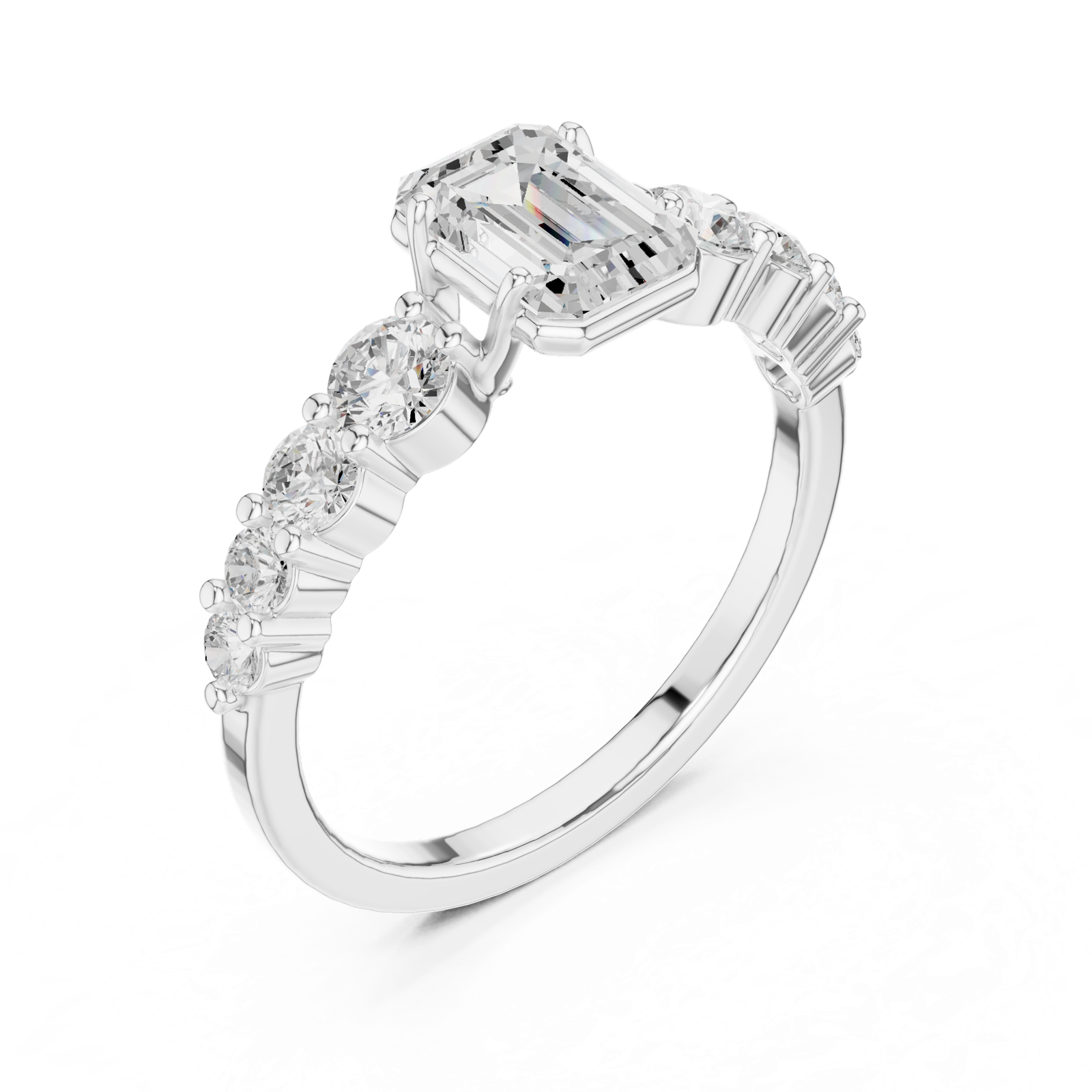 Gold Ring DDLR-1068, White Gold, view 2
