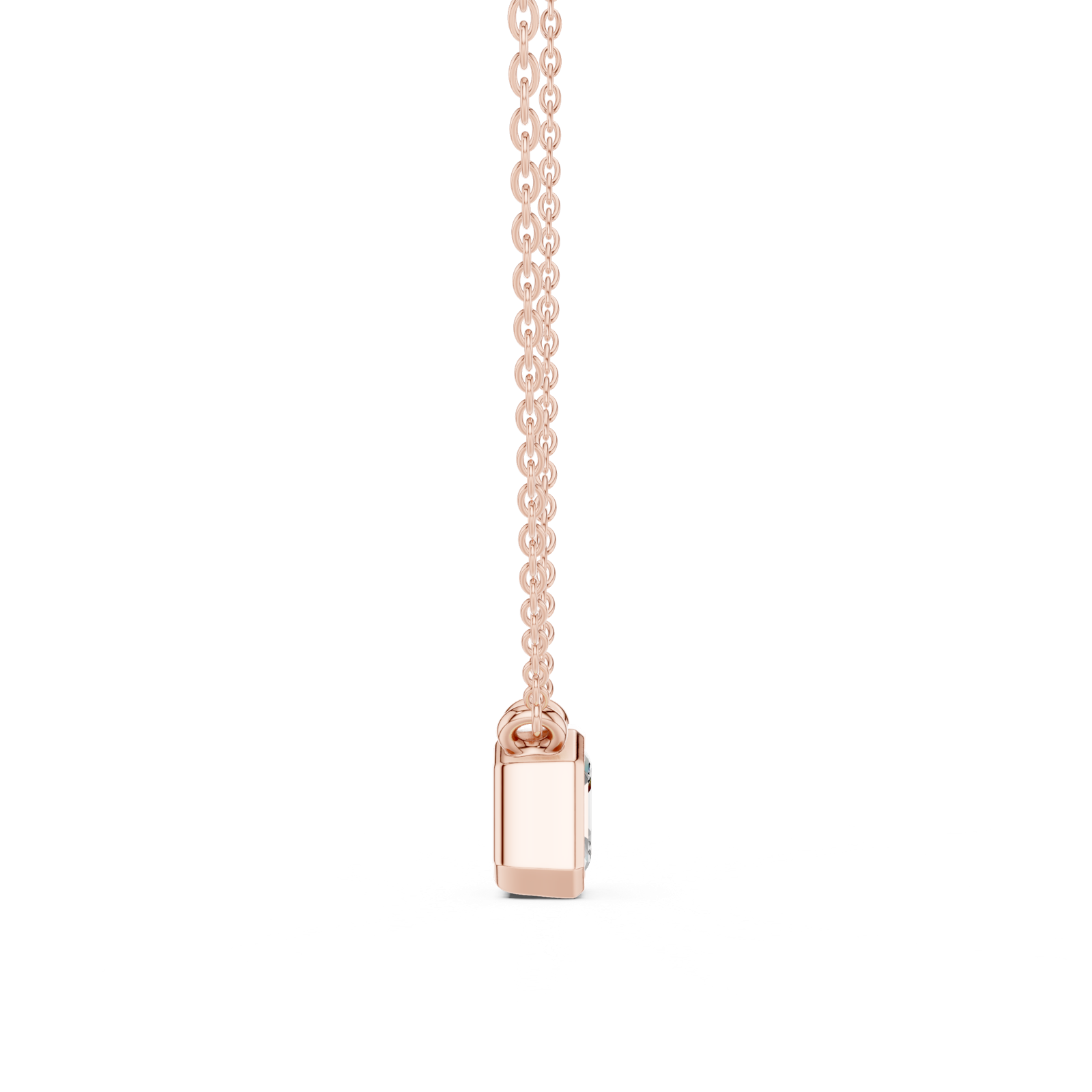 Gold Jewelry, Asscher center stone, Rose Gold, view 3
