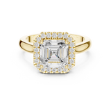 Gold Ring, Asscher center stone, Yellow Gold, view 4