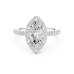 Gold Ring DDLR-118, Marquise center stone, White Gold, view 4