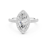 Gold Ring DDLR-118, Marquise center stone, White Gold, view 4