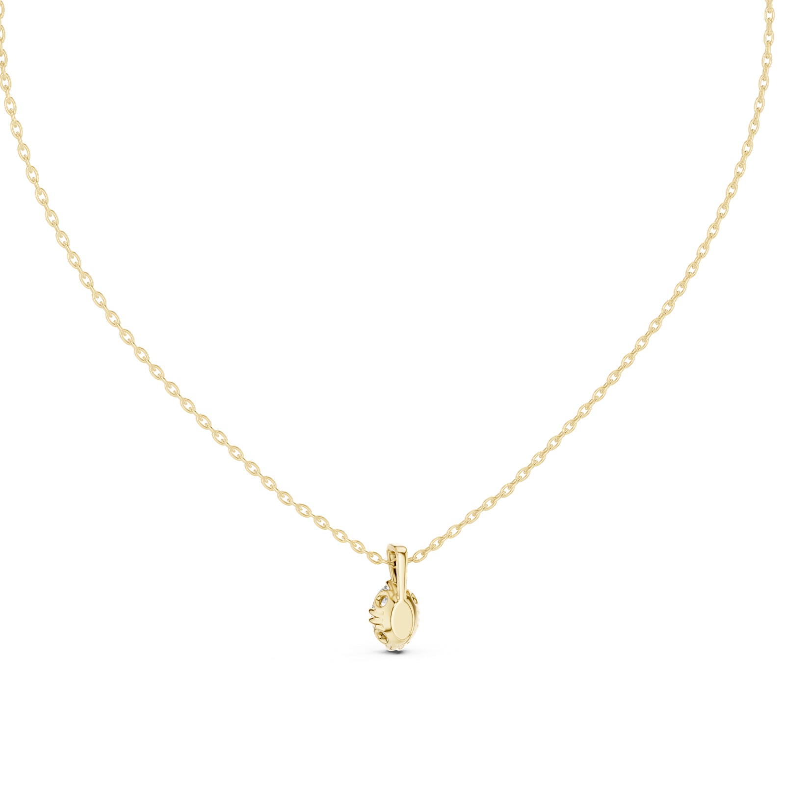 14K Solid Gold Lab Diamond Solitaire Pendant Necklace, Yellow Gold, view 4
