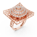 14K Solid Gold Lab Diamond Signet Ring, Rose Gold, view 2