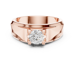 14K Solid Gold Lab Diamond Solitaire Ring, Rose Gold, view 4