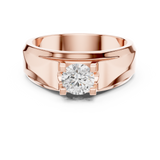 14K Solid Gold Lab Diamond Solitaire Ring, Rose Gold, view 4