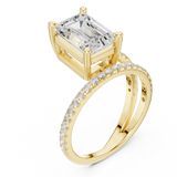 Gold Jewelry, Emerald center stone, Yellow Gold, view 2