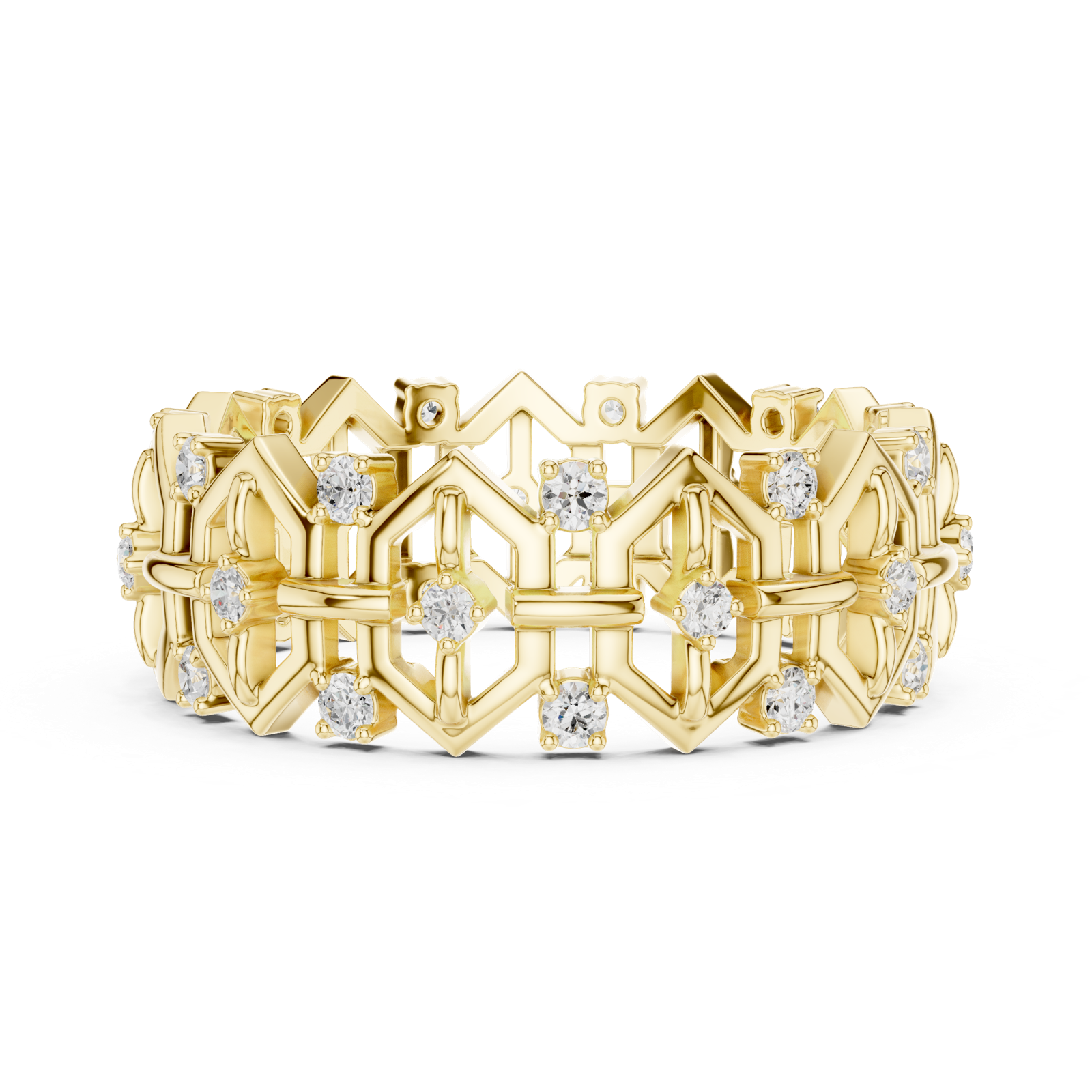 Gold Ring R29, Yellow Gold, view 3