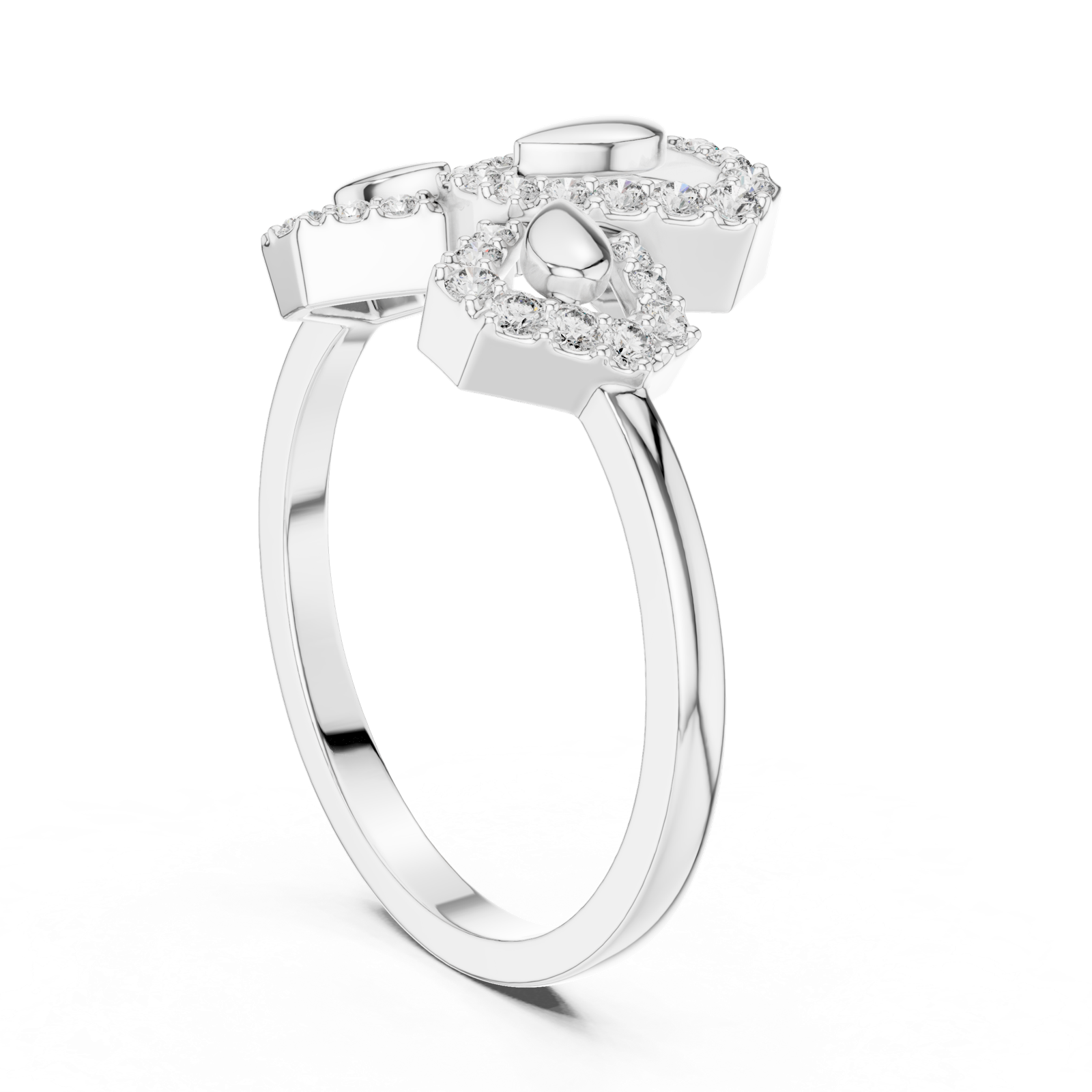 Gold Ring LR-01 (81), White Gold