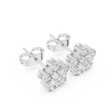 Gold Earrings AGDER-311, White Gold, view 2