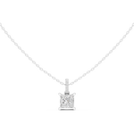 Gold Jewelry DDPO-009, Princess center stone, White Gold, view 4