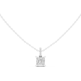 Gold Jewelry DDPO-009, Princess center stone, White Gold, view 4