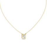 14K Solid Gold Lab Diamond Solitaire Pendant Necklace, Yellow Gold, view 4