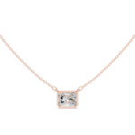 Gold Jewelry DDPO-007, Radiant center stone, Rose Gold, view 4