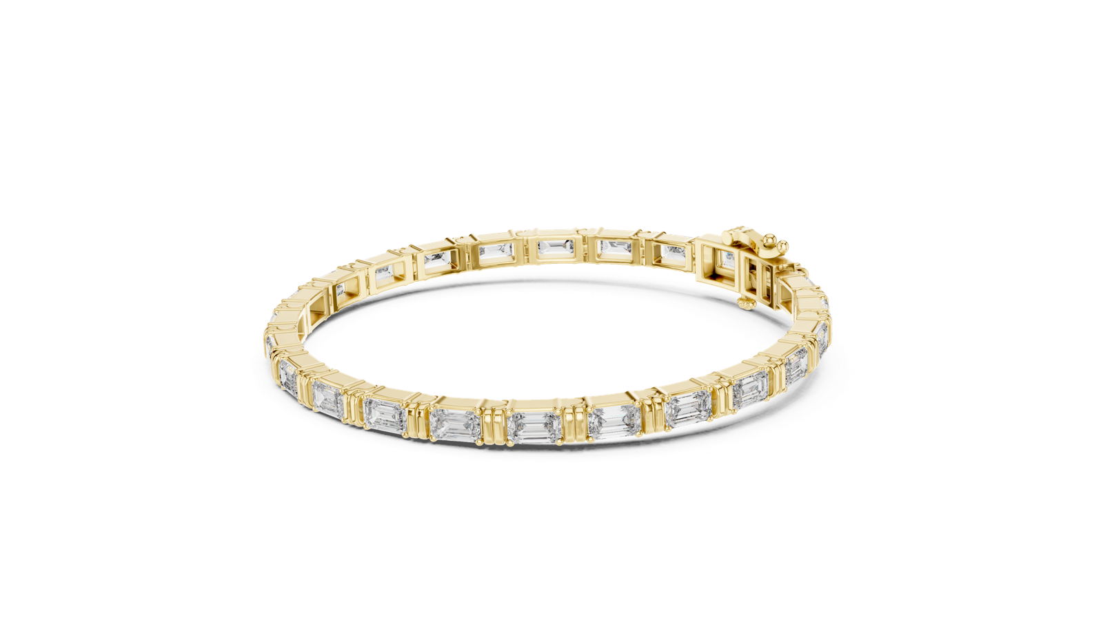 14K Solid Gold Lab Diamond Bracelet, Yellow Gold, view 1
