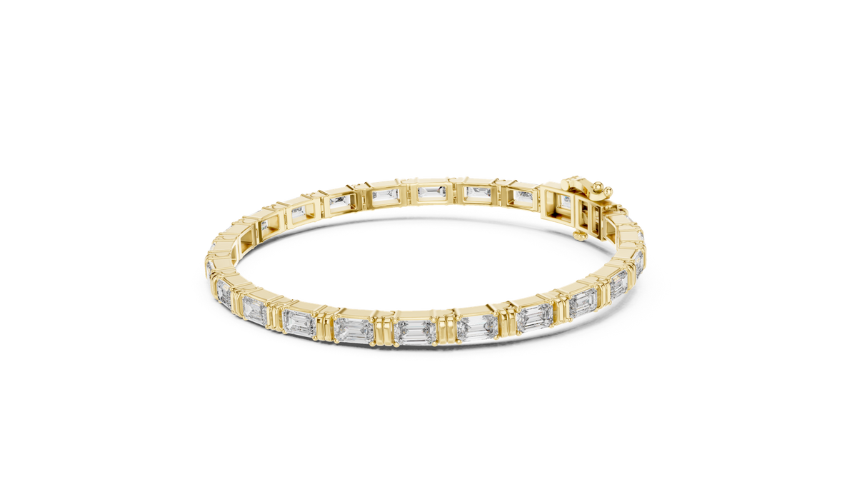 14K Solid Gold Lab Diamond Bracelet, Yellow Gold, view 1