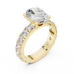 Gold Jewelry L35-63, Oval center stone, Yellow Gold, view 2