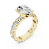 Gold Jewelry L35-63, Oval center stone, Yellow Gold, view 2