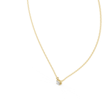 14K Solid Gold Lab Diamond Solitaire Pendant Necklace, Yellow Gold, view 2
