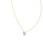 14K Solid Gold Lab Diamond Solitaire Pendant Necklace, Yellow Gold, view 2