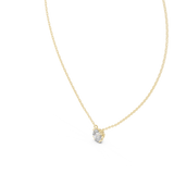 14K Solid Gold Lab Diamond Solitaire Pendant Necklace, Yellow Gold, view 2