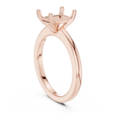 Gold Ring DDLR-032, Radiant center stone, Rose Gold, view 1