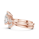 Gold Ring DDLR-440, Pear center stone, Rose Gold, view 3