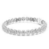 14K Solid Gold Lab Diamond Bracelet, White Gold, view 1