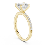 Gold Ring DDLR-040, Asscher center stone, Yellow Gold, view 1