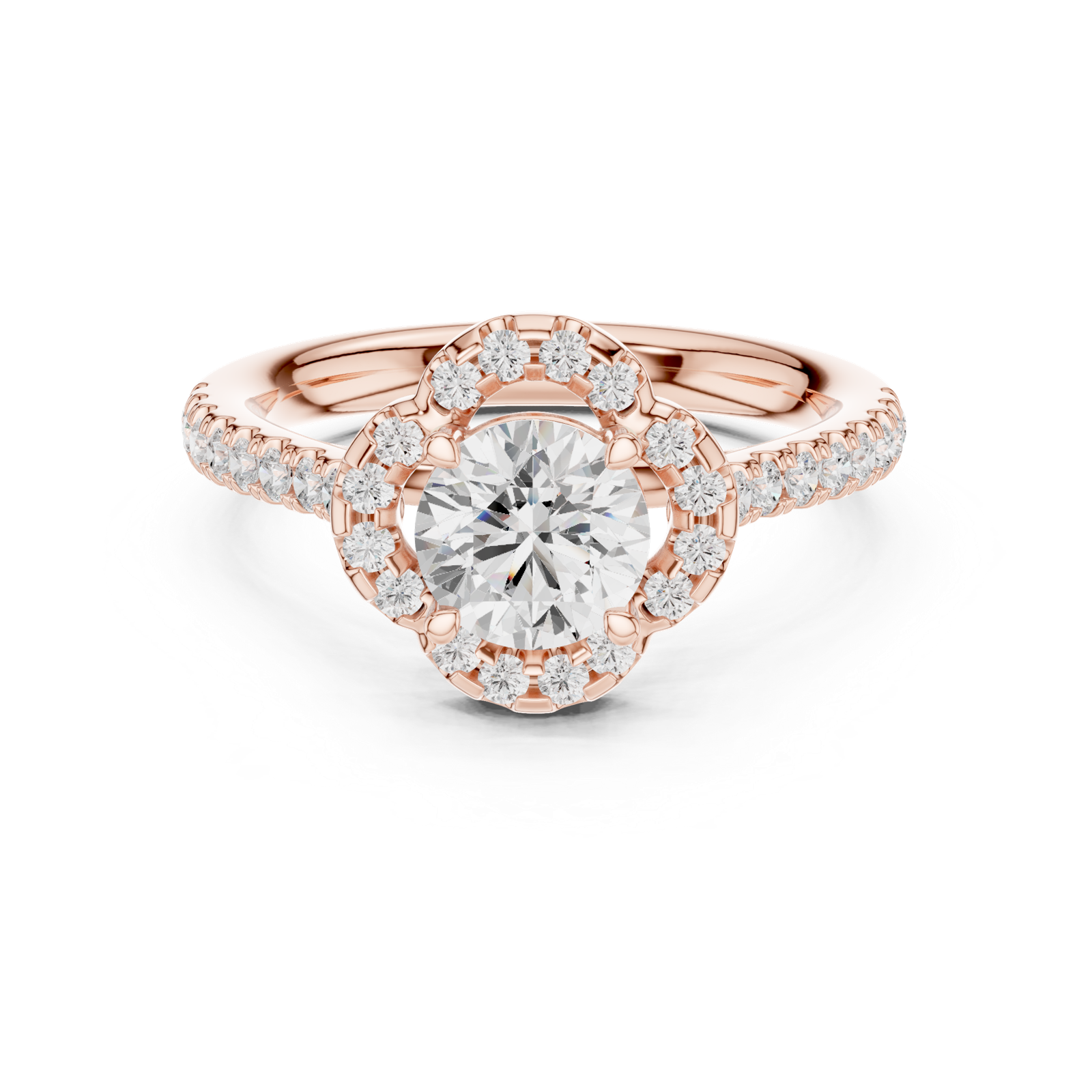 Gold Ring DDLR-670, Rose Gold, view 4