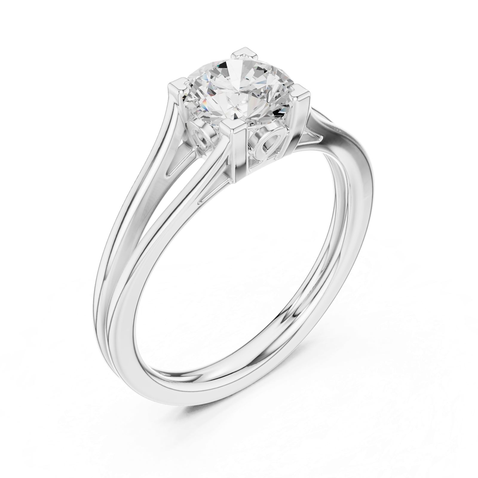 Gold Ring DDLR-543, White Gold, view 2