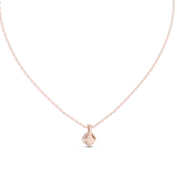 14K Solid Gold Lab Diamond Solitaire Pendant Necklace, Rose Gold, view 4
