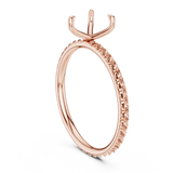 Gold Jewelry L36-15, Heart center stone, Rose Gold, view 1