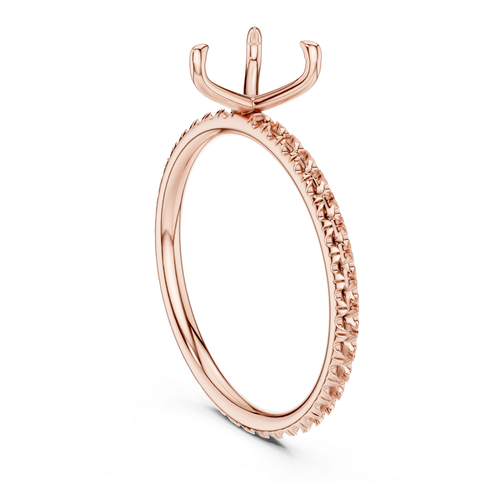Gold Jewelry L36-15, Heart center stone, Rose Gold, view 1