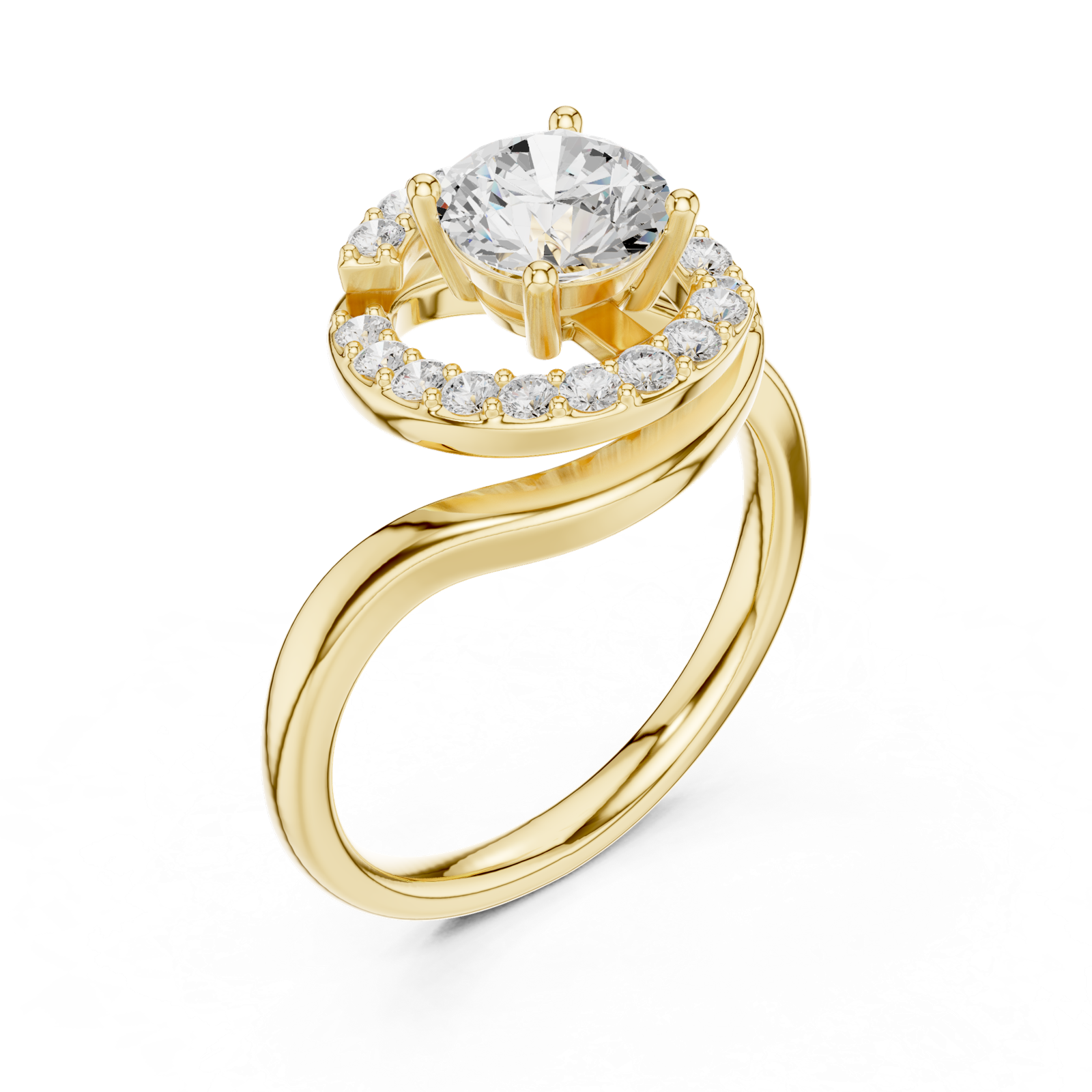 Gold Ring DDLR-814, Yellow Gold, view 2