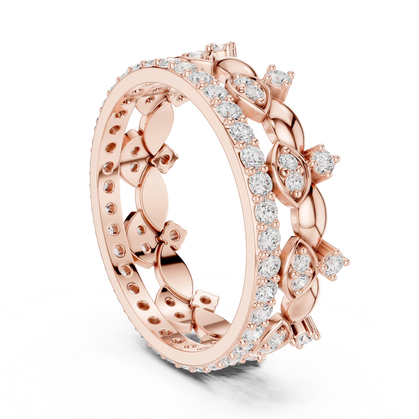 Gold Ring R31, Rose Gold, view 1
