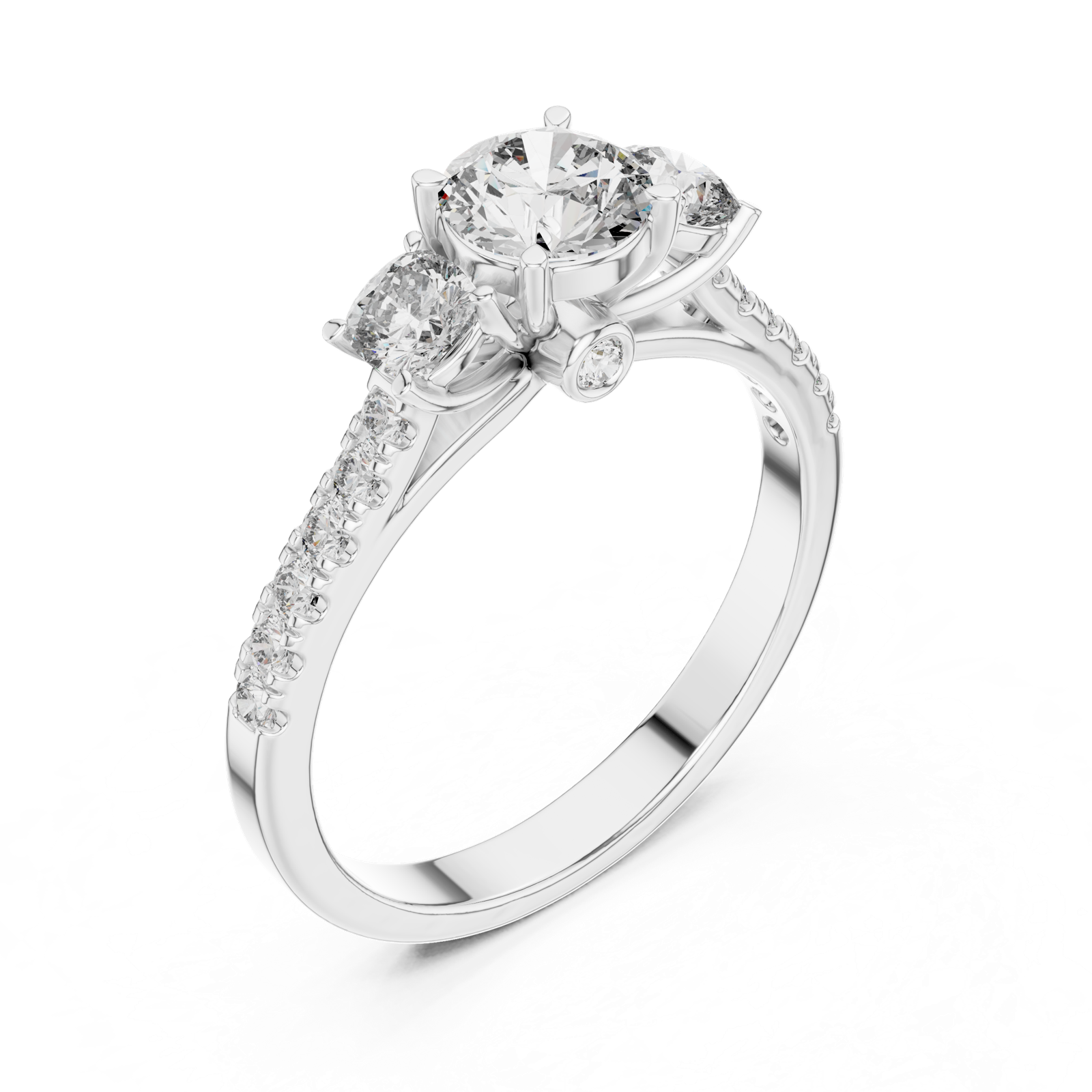 Gold Ring LR-0033, White Gold, view 2