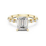 Gold Ring, Emerald center stone, Yellow Gold, view 4