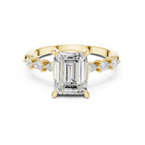 Gold Ring, Emerald center stone, Yellow Gold, view 4