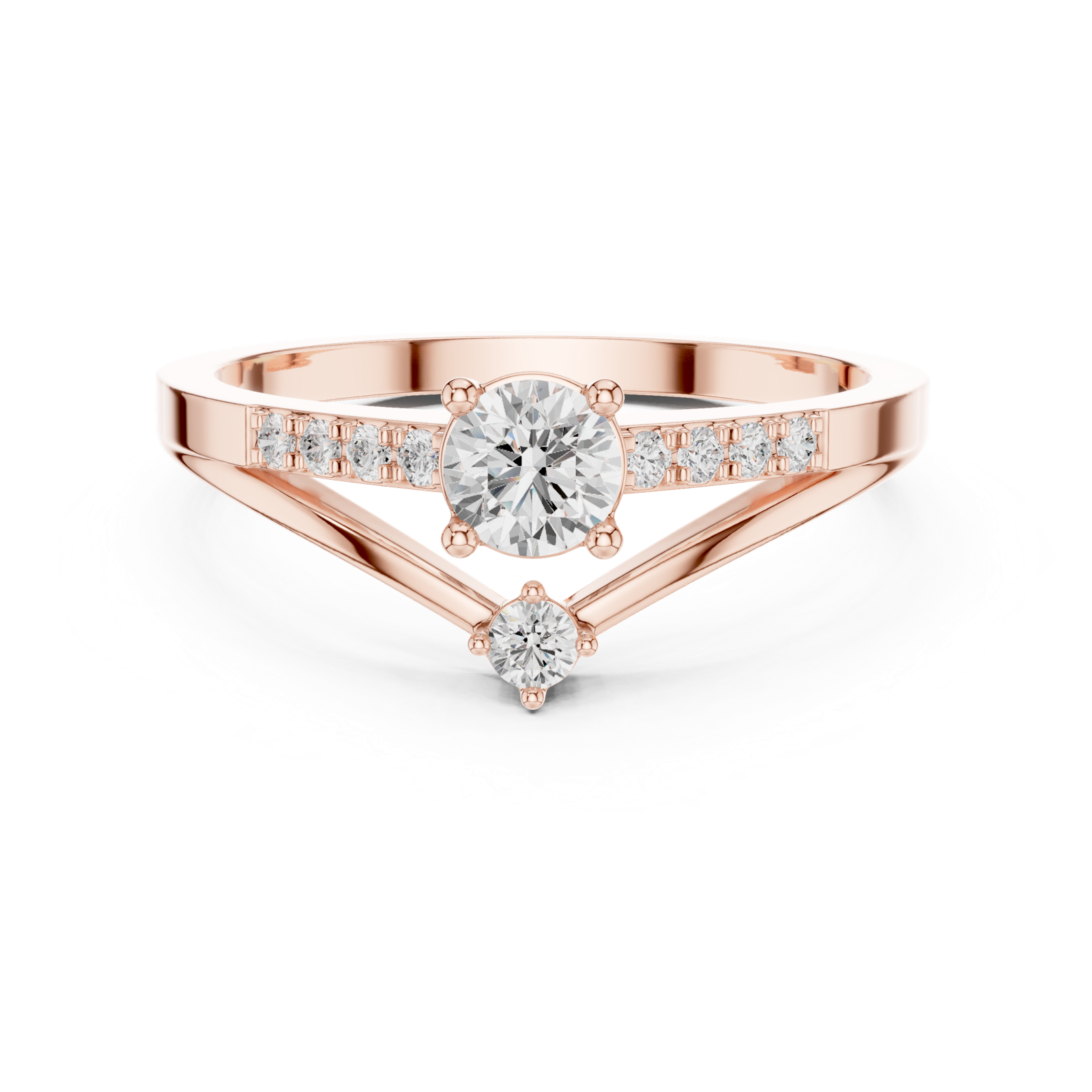Gold Ring DDLR-835, Rose Gold, view 4