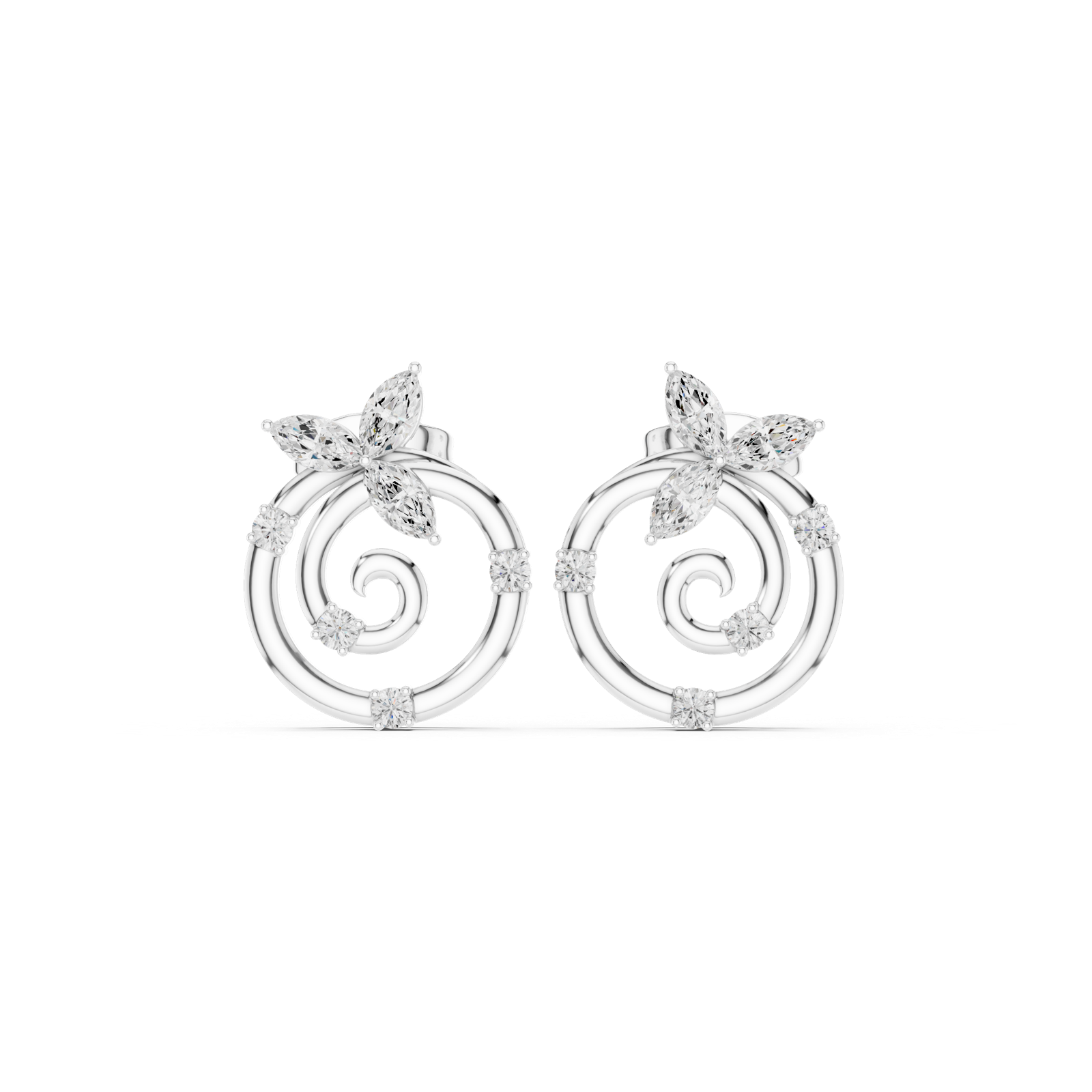 Gold Earrings AOMER105111, White Gold