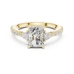 Gold Ring DDLR-037, Radiant center stone, Yellow Gold, view 4