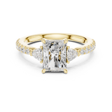 Gold Ring DDLR-037, Radiant center stone, Yellow Gold, view 4
