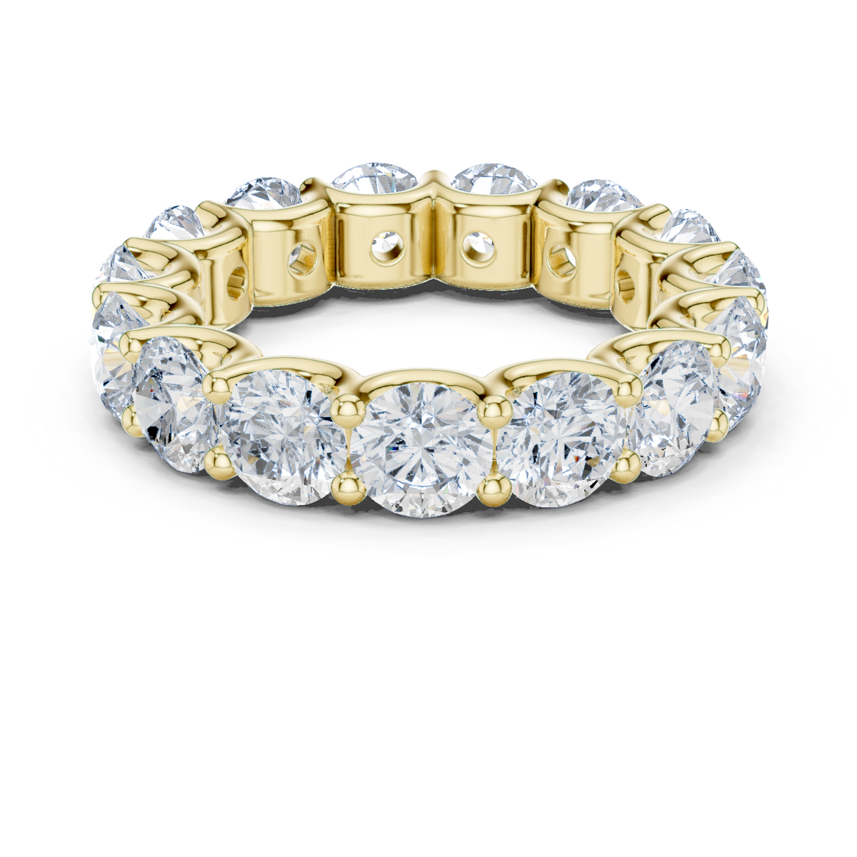 14K Solid Gold Lab Diamond Eternity Ring, Yellow Gold