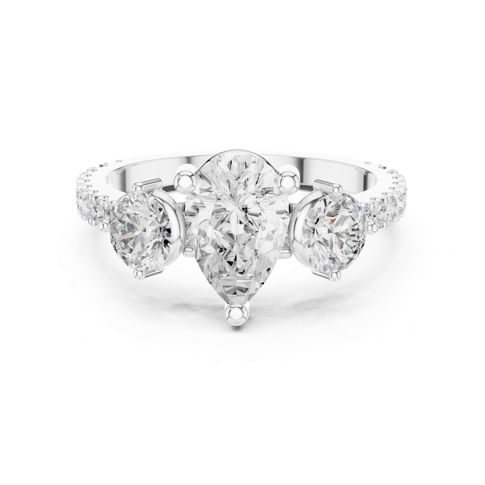 Gold Ring DDLR-1096, White Gold, view 4