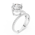 Gold Jewelry L35-39, Round center stone, White Gold, view 2
