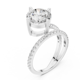 Gold Jewelry L35-39, Round center stone, White Gold, view 2