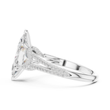 Gold Ring DDLR-252, Marquise center stone, White Gold, view 3