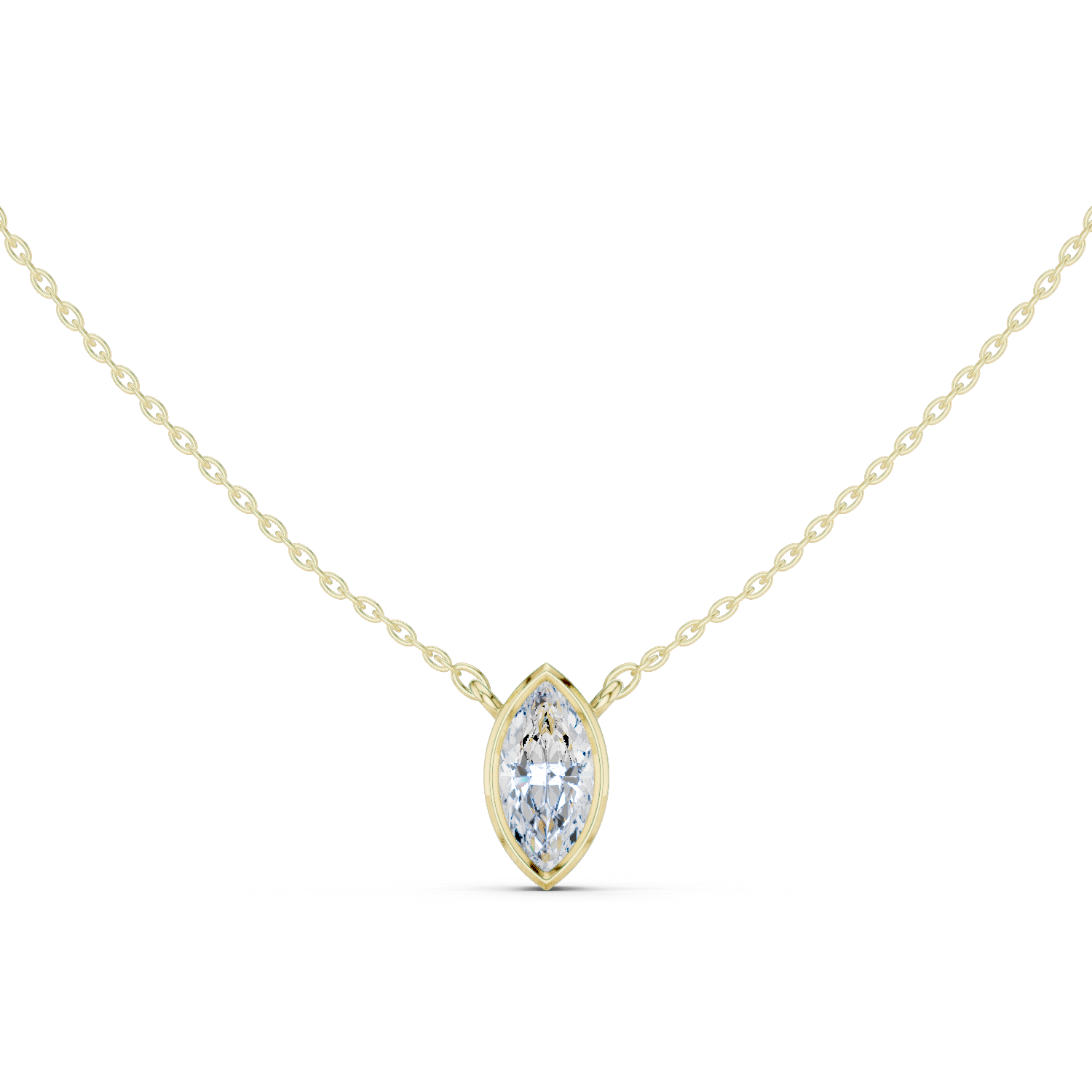 Gold Jewelry DDPS-001, Marquise center stone, Yellow Gold
