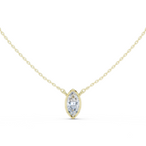 Gold Jewelry DDPS-001, Marquise center stone, Yellow Gold